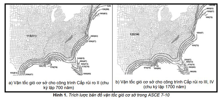  Trích lược bản đồ vận tốc gió cơ sở trong ASCE 7-10